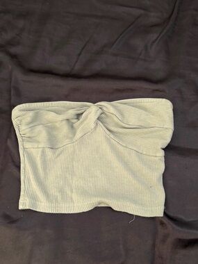 Ribbed Bandeau Tube Top - Cream